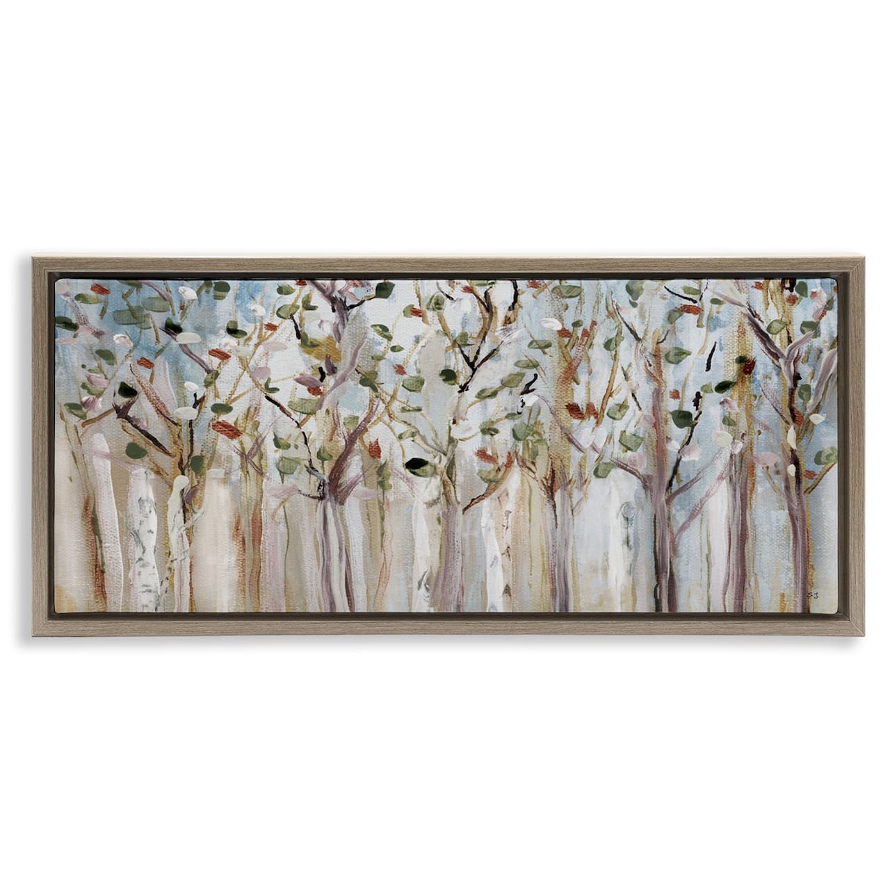 Stupell Industries Bare Branch Trees Birch Forest Floater Framed Art